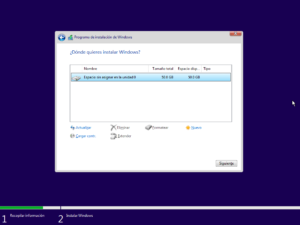 Instalación de Windows 10