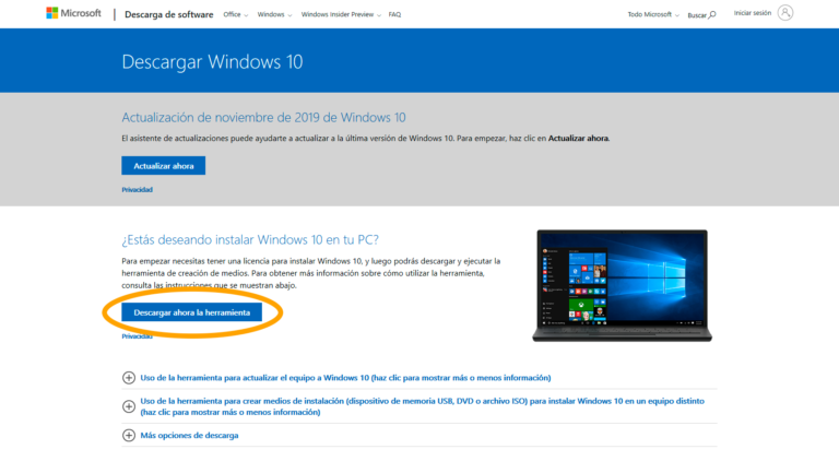 USB para instalar windows 10